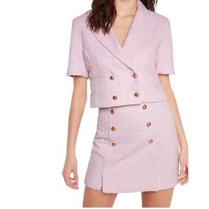 Express Super High Waisted Tweed Mini Skirt